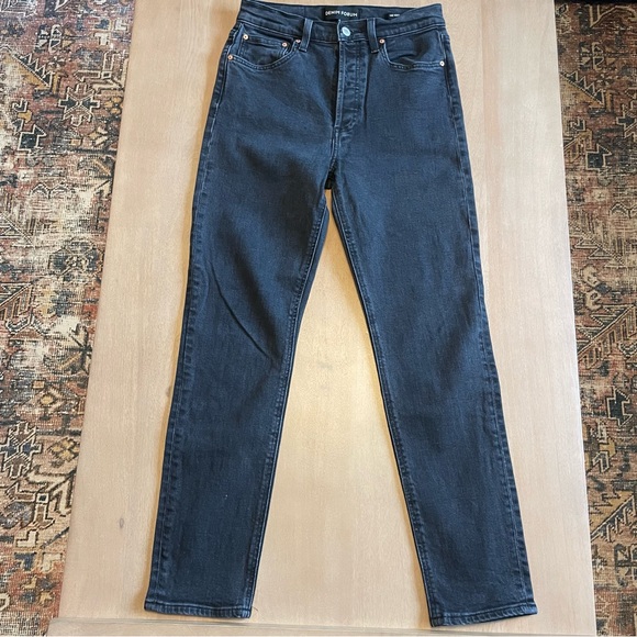 Denim Forum The Yoko High Rise Slim Black Button Fly Jeans - Picture 5 of 14